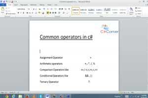 Using Common Operators in C#