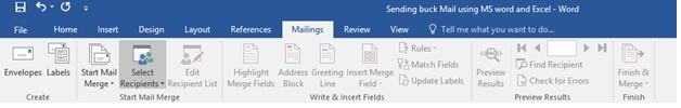 Send Buck Mail Using Microsoft Word And Excel