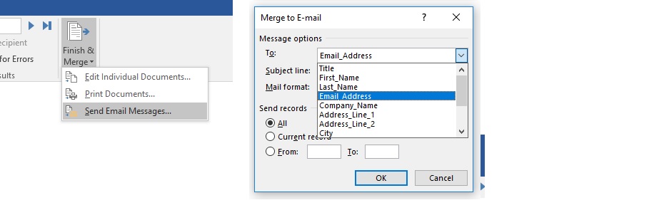 Send Buck Mail Using Microsoft Word And Excel