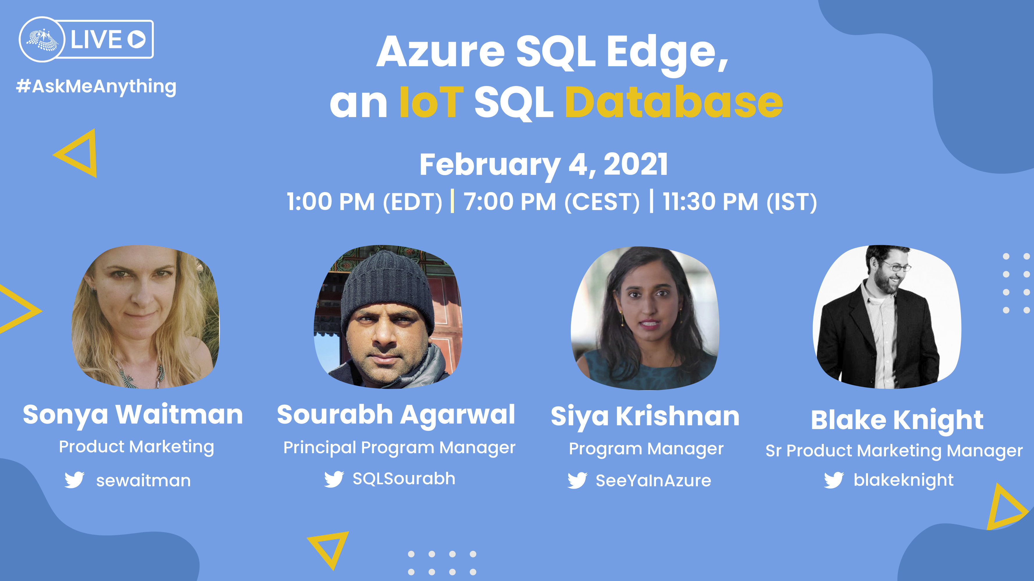 Azure SQL Edge, an IoT SQL Database - AMA