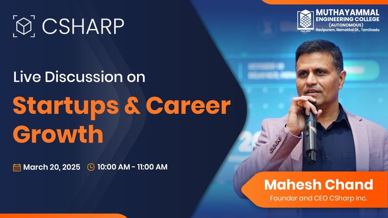 Live Discussion on Startups and Career Growth