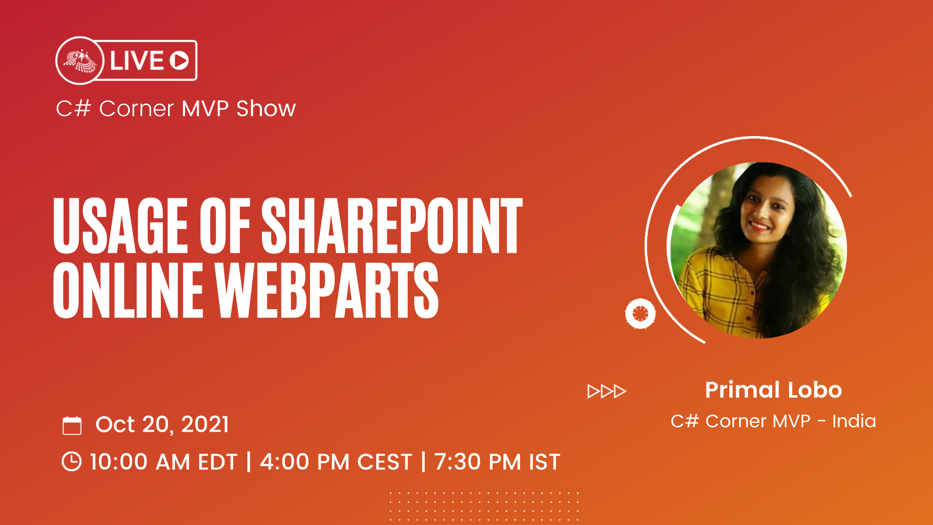 Usage of SharePoint Online Webparts - MVP Show ft. Primal Lobo