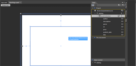 Expression Blend XML area