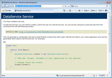 Run Silverlight WCF Service