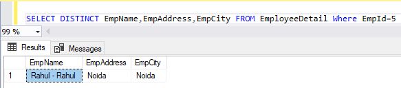 SQL SELECT DISTRICT