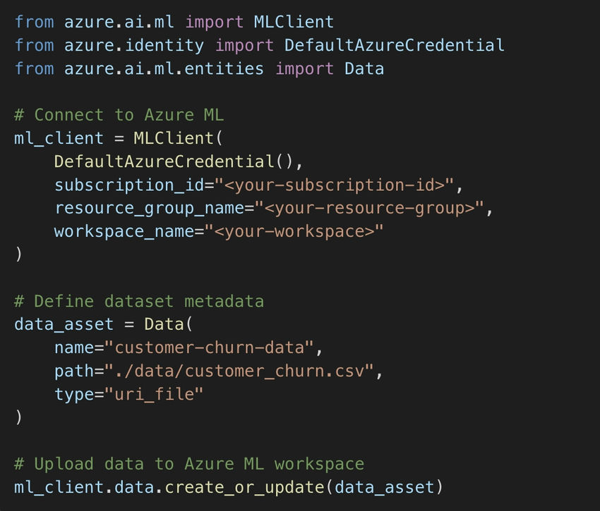 Uploading data via Python SDK