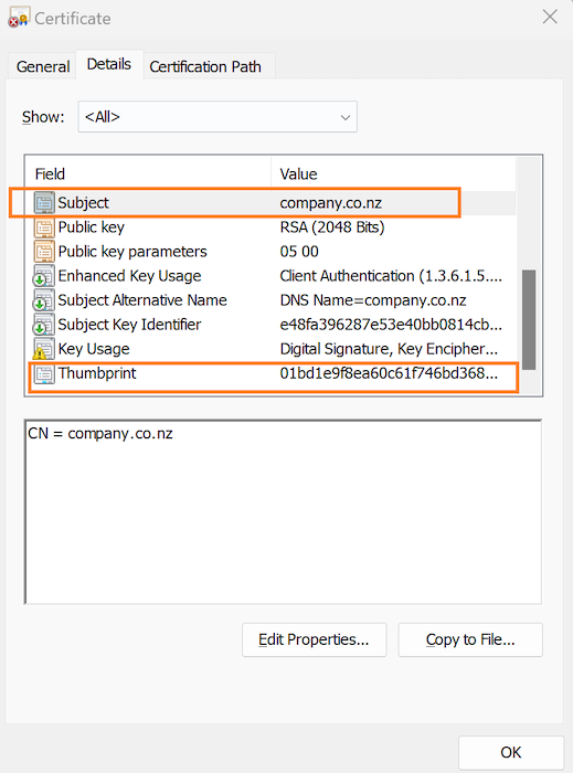 Enabling TLS/SSL Certificate – Windows