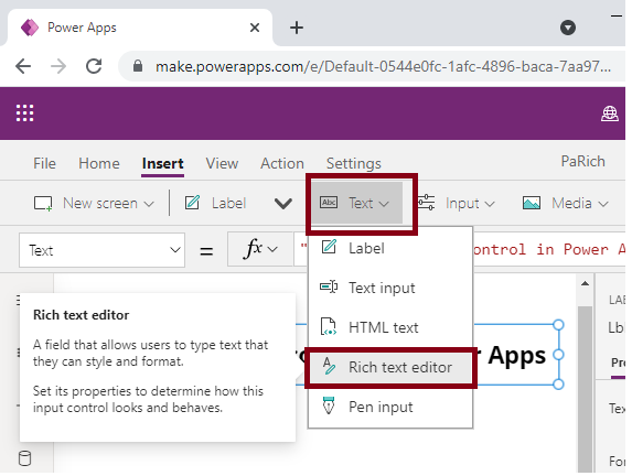 Rich text editor Control in Power Apps
