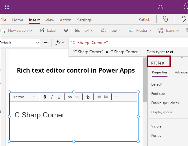 Rich text editor Control in Power Apps
