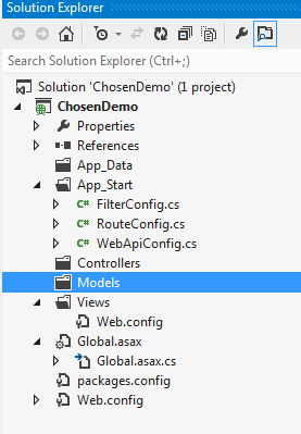 In this article, we will learn how we can make long, difficult to use dropdowns and multi-select boxes to more user friendly using chosen JQuery library into MVC application. For this we need Chosen JQuery library. Since chosen is dependent JQuery framework, we also need JQuery library file. Chosen JQuery is developed by Harvest. So let’s get started. Will first create a MVC Web application using Visual Studio 2012. To create a MVC project, open Visual Studio. Under File menu, select New and then select Project. After selecting project, you will get below popup. As shown in the Figure 1, please select Web under Visual C# node. After selecting Project Template, select ASP.NET MVC 4 Web Application. Give appropriate Project Name and then click OK. Since this project is for demo purpose, I have selected Empty Template. You can select as per your requirement. After selecting appropriate template, please click on OK. Since we had selected Empty project as shown in the Figure 2. We don’t have no view, model and controller files added. So we will first add controller and then view for an action method. To create a controller right click on Controllers folder. In “Add Controller” popup give proper name to controller and click Add. Now under HomeController.cs file you have Index method. To add a view for Index action method, right click on Index action method and click on Add as shown in below figure. For general CSS we have used Bootstrap CSS framework. Now we need Chosen JQuery library to be downloaded. To download Chosen JQuery, we will use NuGet Package Manager. Click on Reference ? Manager NuGet Packages. Search chosen under search box. Click on Install button to install chosen JQuery. Now we need to add reference under view file.
To populate dropdown we will add property under ViewBag as shown below. using System; usingSystem.Collections.Generic; usingSystem.Linq; usingSystem.Web; usingSystem.Web.Mvc; namespaceChosenDemo.Controllers { publicclassHomeController : Controller { // // GET: /Home/ publicActionResult Index() { List<selectlistitem /> Employees = newList<selectlistitem>(); Employees.Add(newSelectListItem() { Text = "Vinay", Value = "1" }); Employees.Add(newSelectListItem() { Text = "Sumeet", Value = "2" }); Employees.Add(newSelectListItem() { Text = "Rohan", Value = "3" }); Employees.Add(newSelectListItem() { Text = "Rupesh", Value = "4" }); Employees.Add(newSelectListItem() { Text = "Siddhesh", Value = "5" }); Employees.Add(newSelectListItem() { Text = "Pranali", Value = "6" }); Employees.Add(newSelectListItem() { Text = "Deepa", Value = "7" }); ViewBag.Employees = newSelectList(Employees, "Value", "Text"); return View(); } } } Since we have not added strongly typed view we will add below code to generate the dropdown html code. The first dropdown is to show you the traditional look and second dropdown will show you chosen look.
<divclass="row">
<divclass="col-md-6"> @Html.DropDownList("ddlTradionalEmployee",ViewBag.EmployeesasIEnumerable<selectlistitem>,"--Select--") </div>
<divclass="col-md-6"> @Html.DropDownList("ddlChosenEmployee",ViewBag.EmployeesasIEnumerable<selectlistitem>,"--Select--") </div>
</div>
Now to make the second dropdown chosen dropdown, we need to write to below JavaScript code. Now we will run the application and look how these dropdowns look. Now there are different option while initializing chosen dropdown. You can go to below link and check that out. Chosen Options Now we will look into multi-select box. Below is the code for multi-select.
<divclass="row">
<divclass="col-md-6"> @Html.ListBox("lstTradionalEmployee", ViewBag.EmployeesasSelectList, new { style="width:90%" }) </div>
<divclass="col-md-6"> @Html.ListBox("lstChosenEmployee",ViewBag.EmployeesasSelectList, new { style="width:90%" }) </div>
</div>
We need to initialize the chosen multi-select. To do this we will write code under document’s ready function. $("#lstChosenEmployee").chosen(); After running the application, we will get the below output. On Internet Explorer when we have large amount of data, searching an option under dropdown and multi-select would be very slow. To avoid this, we have option “max_shown_results”. This option shows the first specified matching records. For ex. If you specify 40, then it will show first 40 matching records and this will help to boost the performance while searching. I got the above situation, when I was implementing chosen JQuery and I thought its worth to share it. I hope, this article will help you to implement traditional dropdowns/multi-selects to more user-friendly dropdowns/multi-selects.