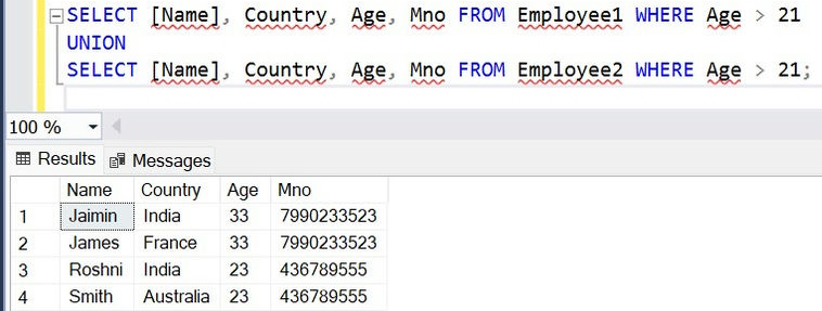 UNION SQL Server: Syntax, Usage, and Example